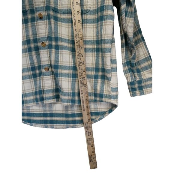 Abercrombie & Fitch Men’s 90’s Oversized Flannel Shirt Size S Plaid Green Tan - Picture 7 of 7